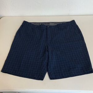 PGA Tour Men's Navy Blue Plaid Golf Shorts Size 38